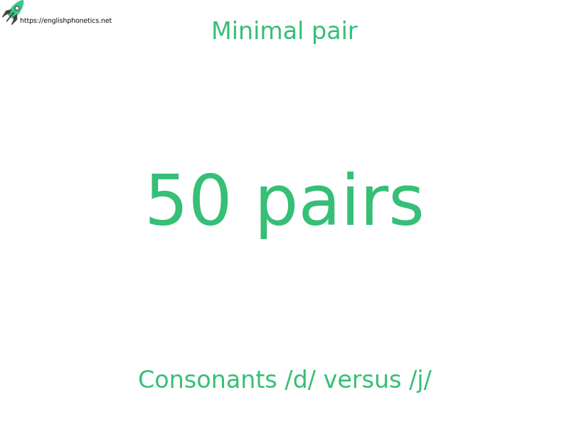 
   Minimal pair: Consonants /d/ versus /j/, 50 pairs
  