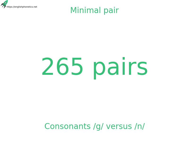 
   Minimal pair: Consonants /g/ versus /n/, 265 pairs
  