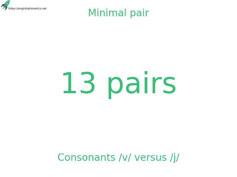 
   Minimal pair: Consonants /v/ versus /j/, 13 pairs
  