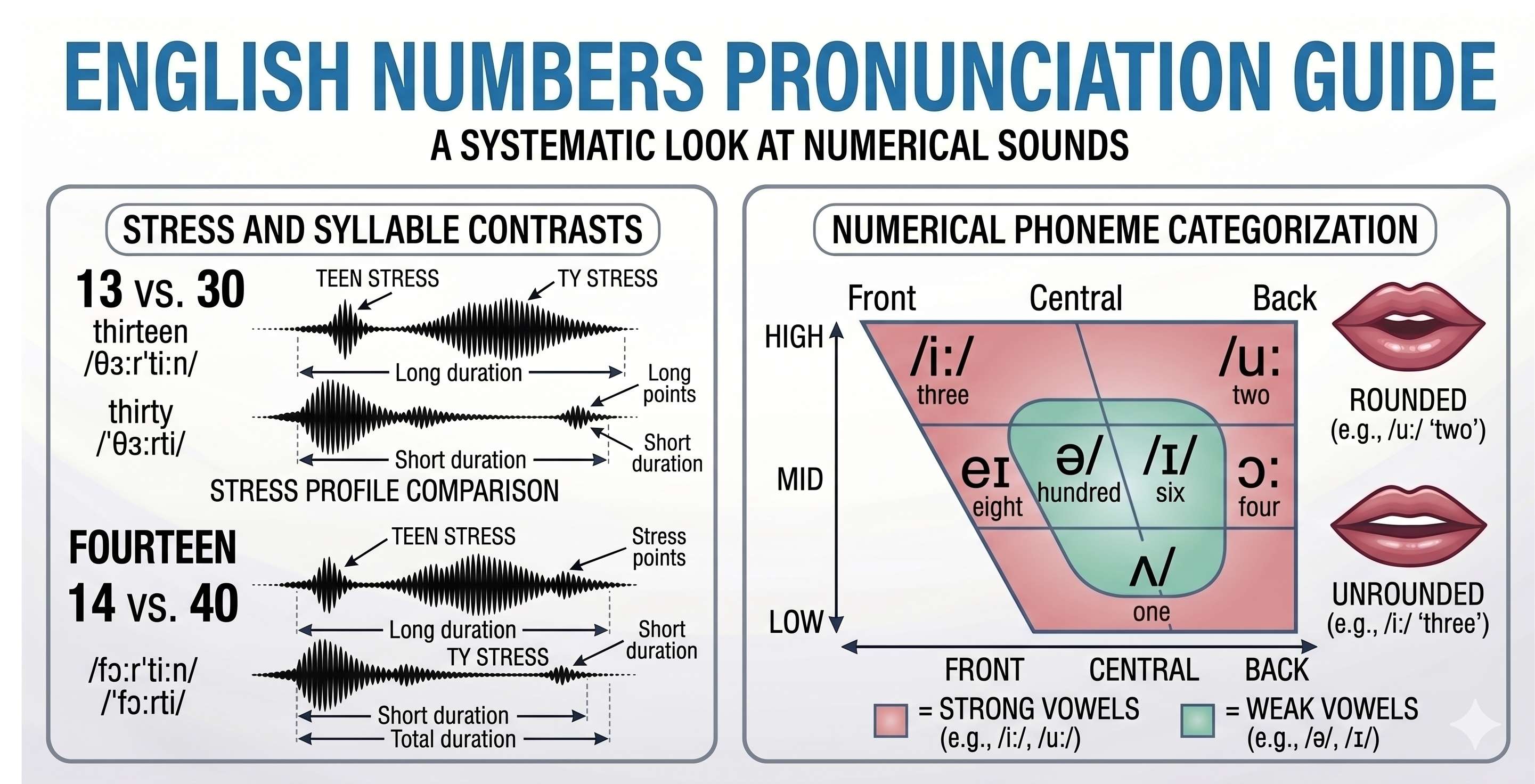 English numbers pronunciation guide - Cover Image