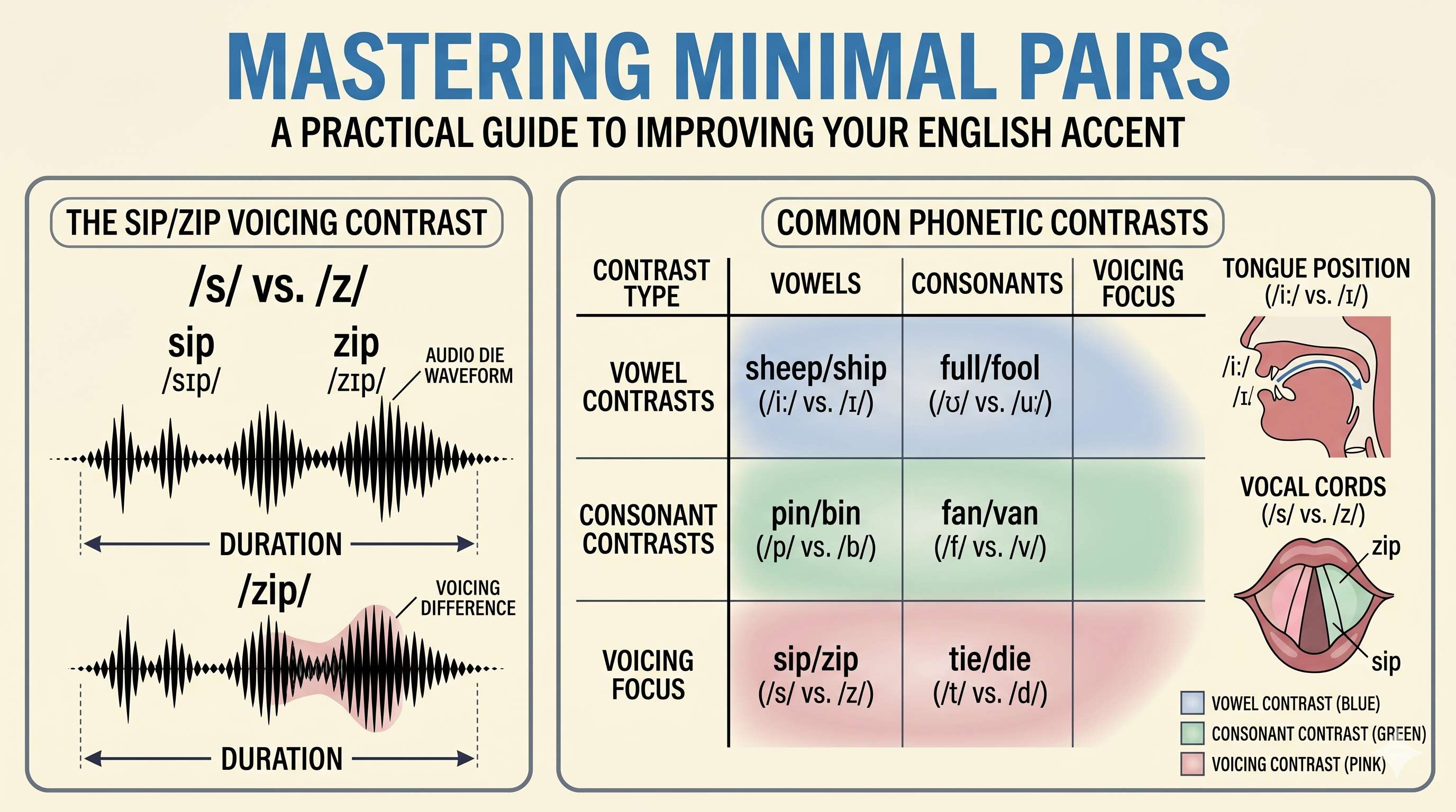 How to use minimal pairs to improve your english accent - Cover Image