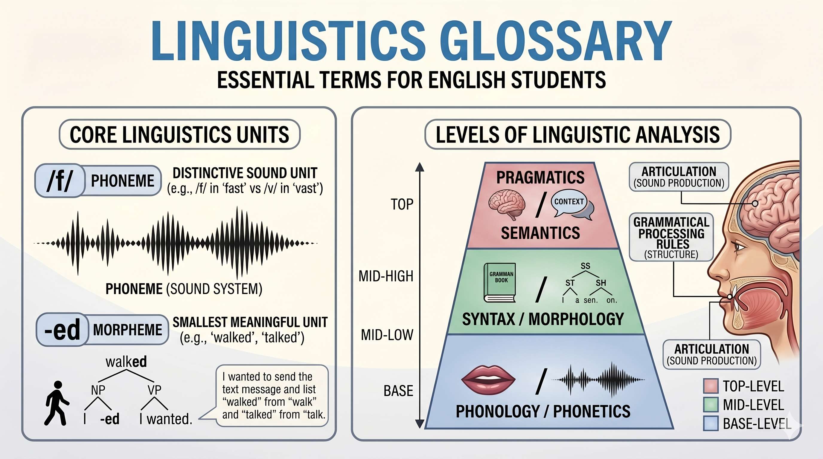 Linguistics glossary for english students - Cover Image