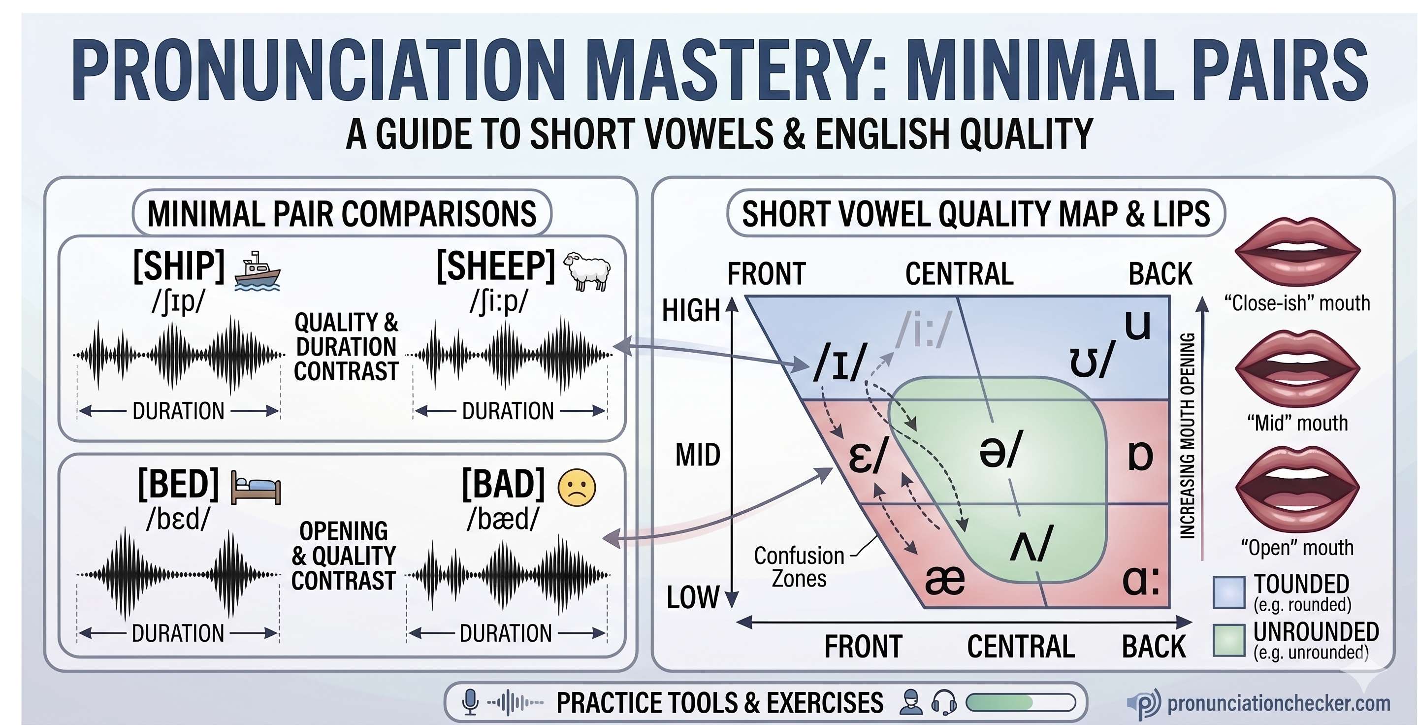 Minimal pairs short vowels and english quality - Cover Image