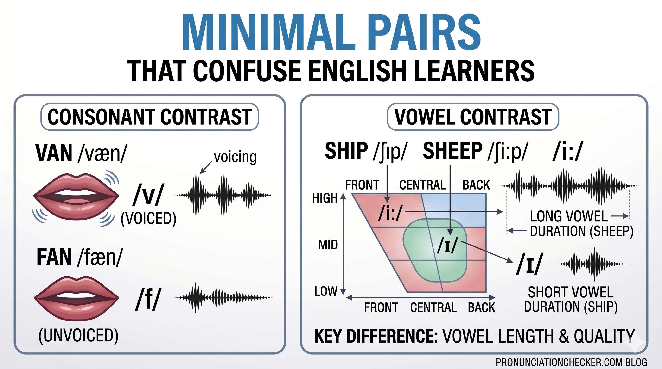 Minimal pairs that confuse english learners - Cover Image
