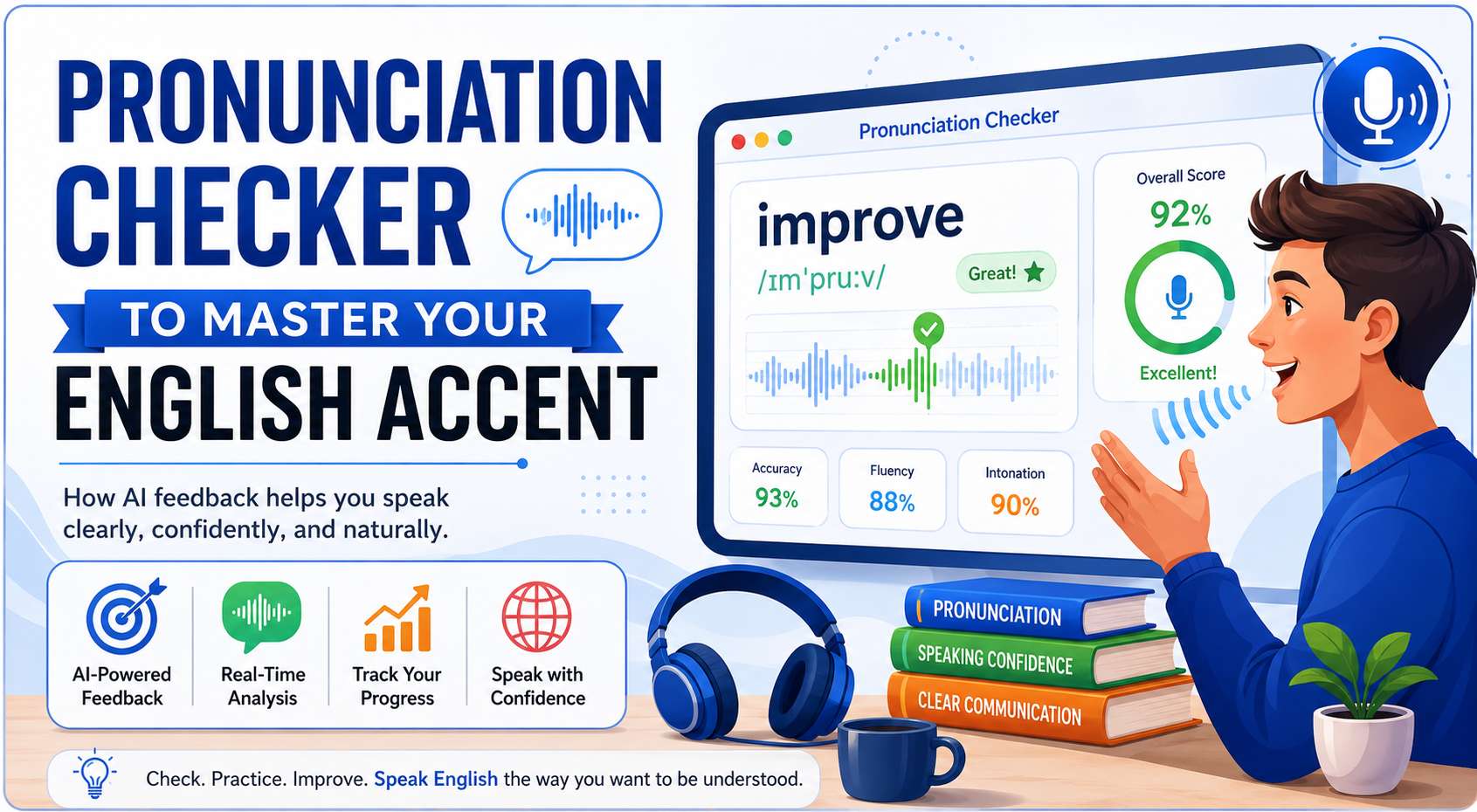 Pronunciation checker to master your english accent - Cover Image