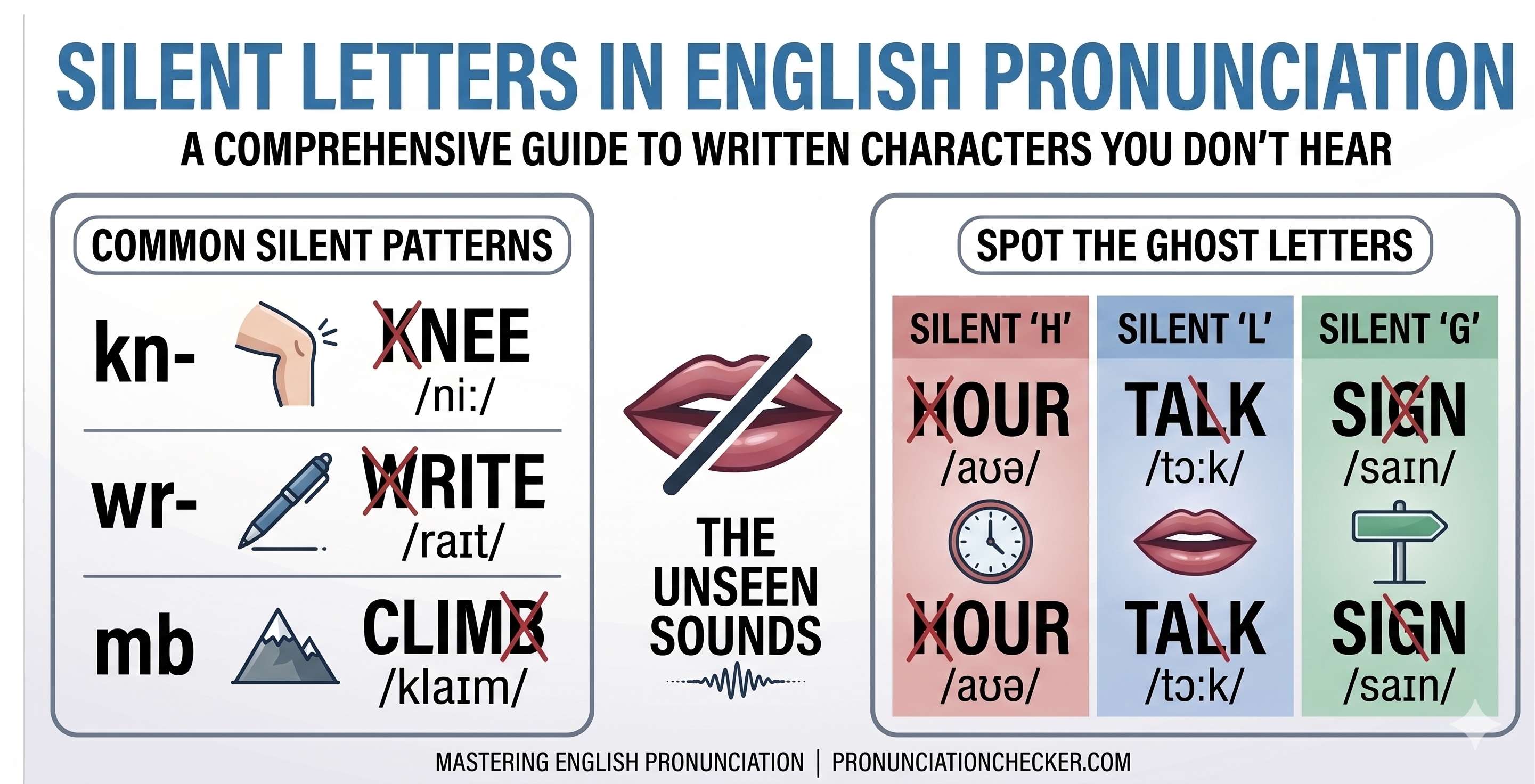 Silent letters in english pronunciation - Cover Image
