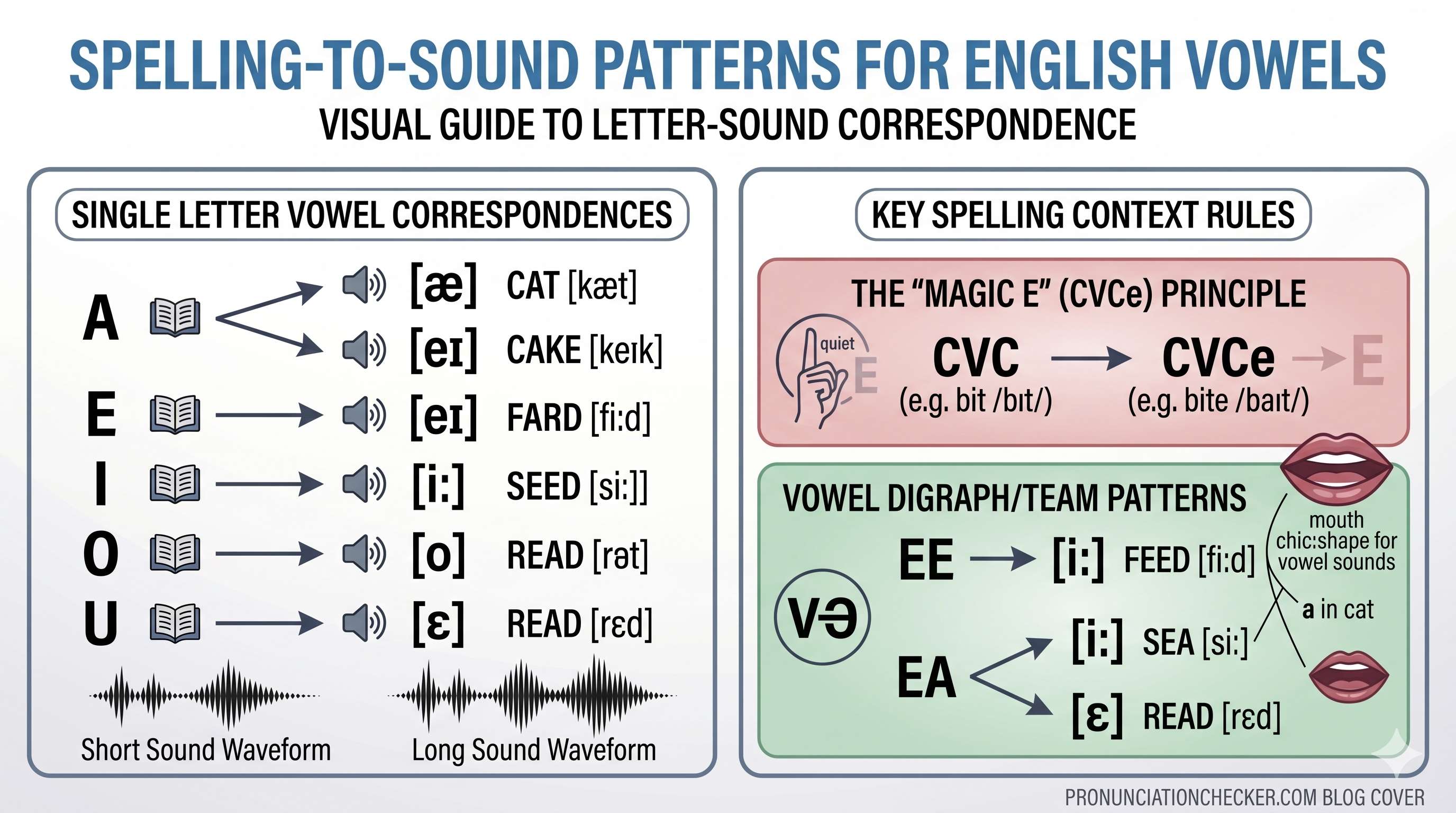Spelling to sound patterns for english vowels - Cover Image