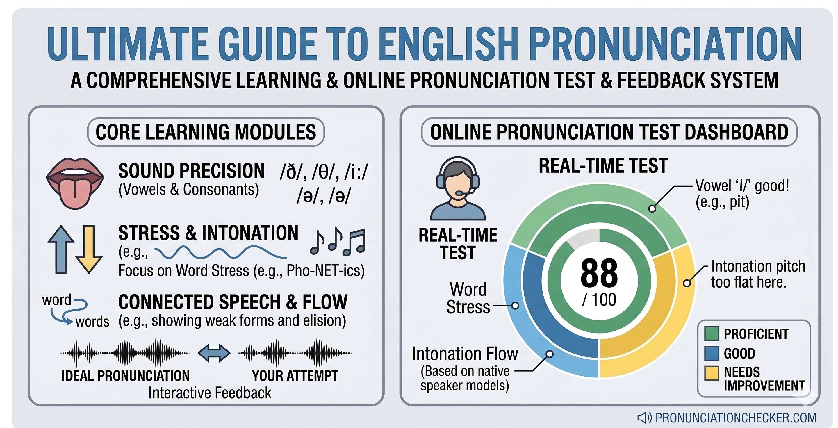 Ultimate guide to english pronunciation with an online test - Cover Image