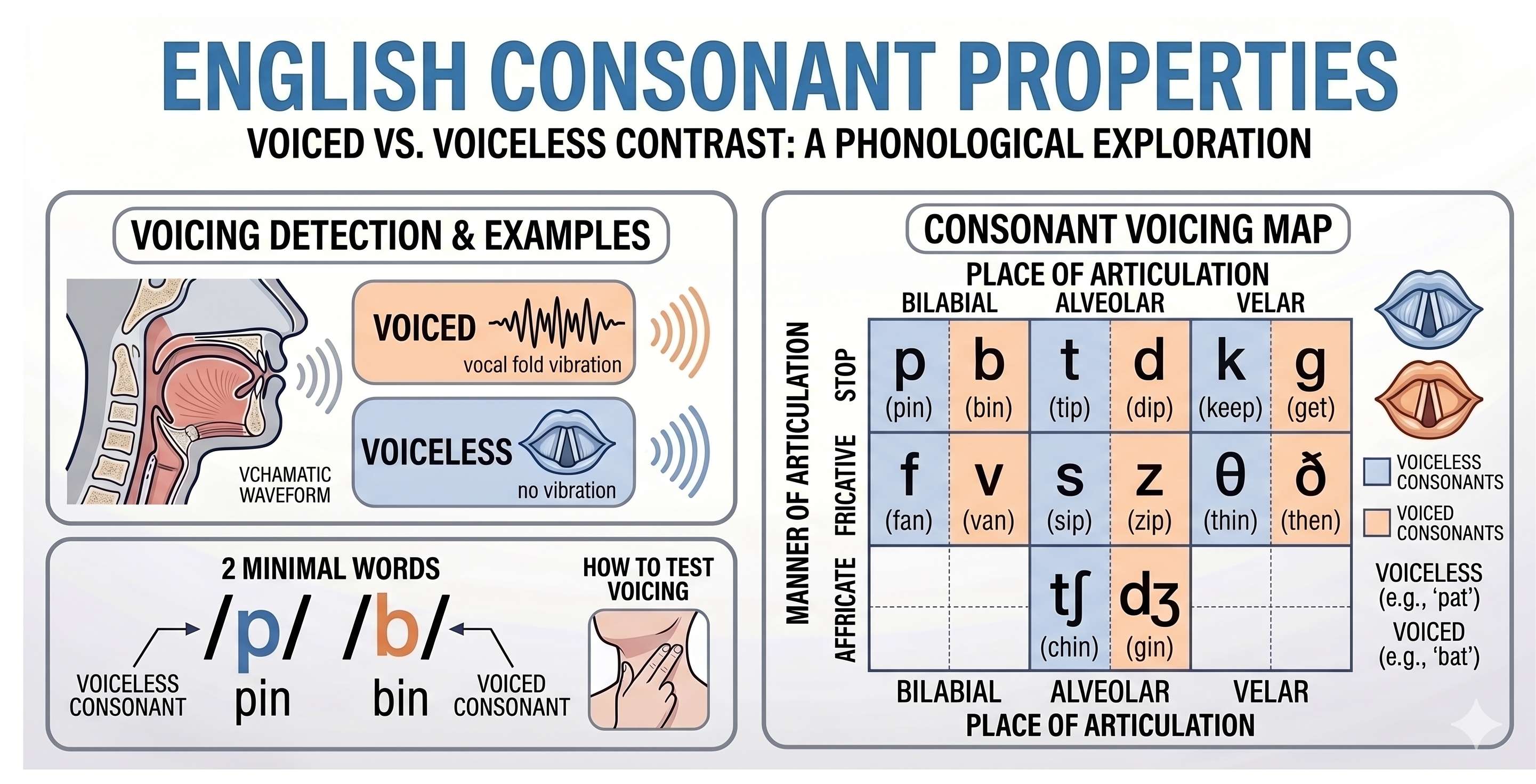 Voiced vs voiceless consonants in english - Cover Image